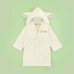Personalised Ivory Little Lamb Towelling Dressing Gown