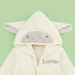 Personalised Ivory Little Lamb Towelling Dressing Gown