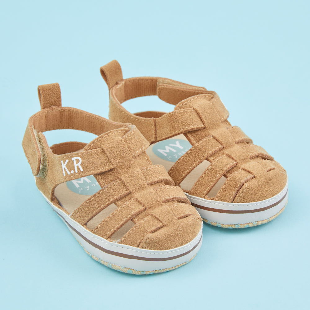 Personalised Beige Fisherman Sandals