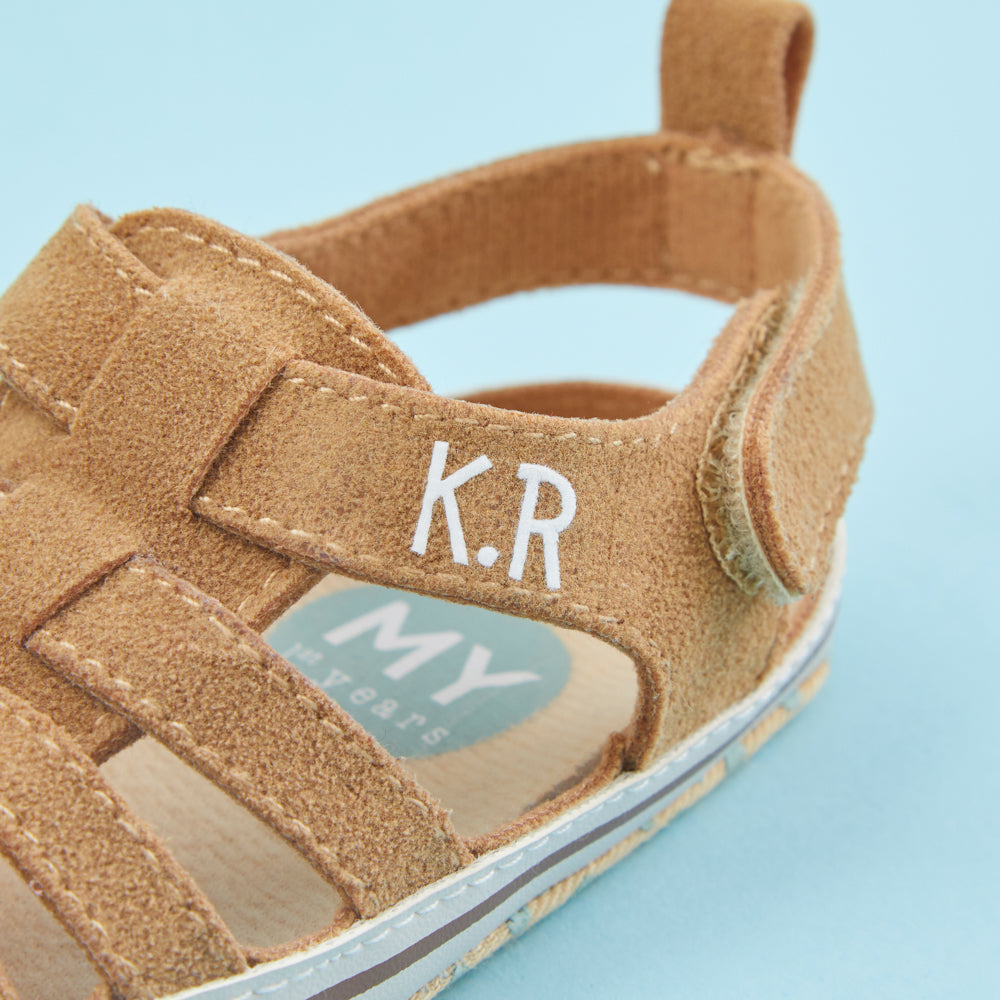 Personalised Beige Fisherman Sandals