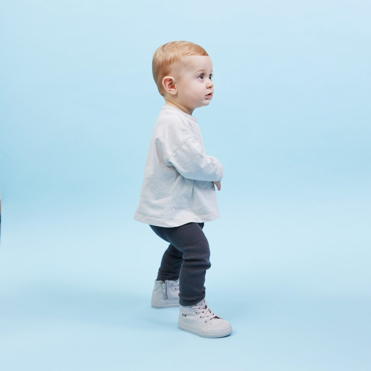 Personalised Grey Kids High Top Trainers