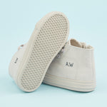 Personalised Grey Kids High Top Trainers