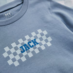 My Kids Personalised Blue Checkerboard Sweatshirt