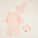 Personalised Pink Ribbed Jersey Outfit Set (3 piece)