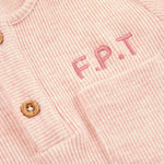 Personalised Pink Ribbed Jersey Outfit Set (3 piece)