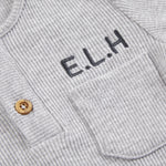 Personalised Grey Ribbed Jersey Outfit Set (3 piece)