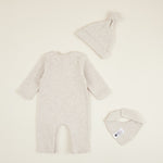 Personalised Oatmeal Ribbed Jersey Outfit Set (3 piece)