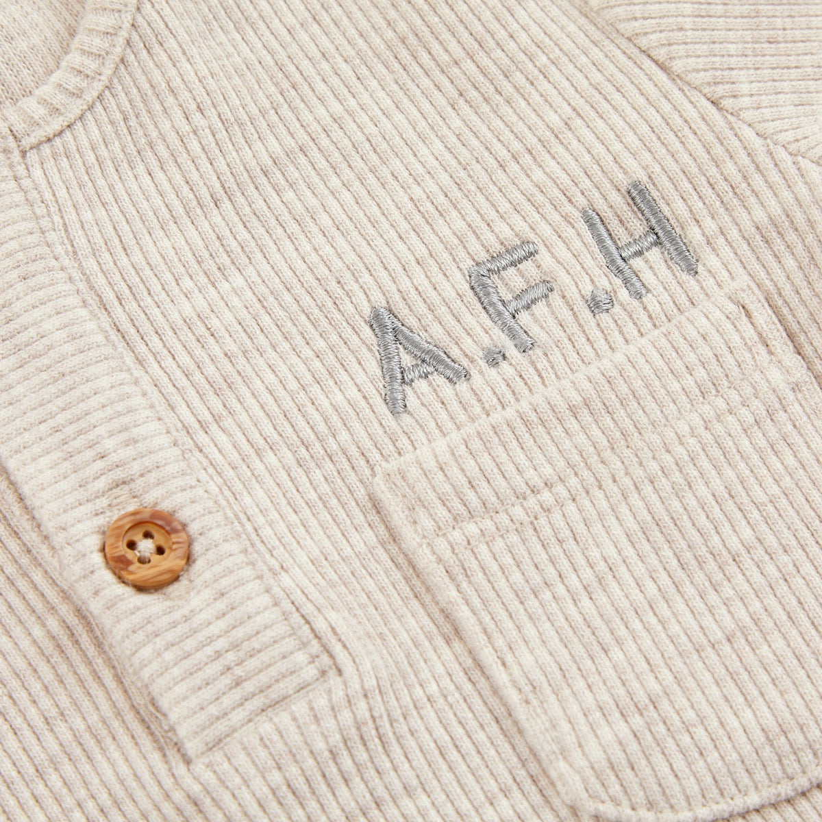 Personalised Oatmeal Ribbed Jersey Outfit Set (3 piece)