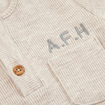 Personalised Oatmeal Ribbed Jersey Outfit Set (3 piece)