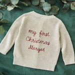 Personalised Oatmeal My 1st Christmas Cardigan by Name It