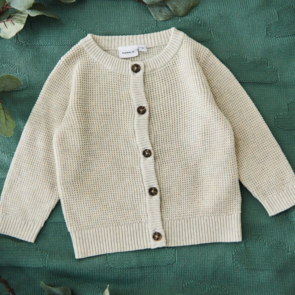 Personalised Oatmeal My 1st Christmas Cardigan by Name It