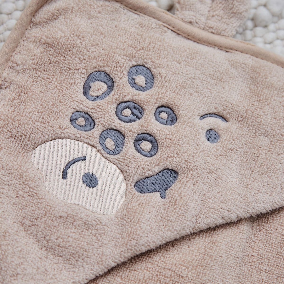 Personalised Oatmeal Leopard Hooded Towel