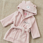Personalised Pink Bear Fleece Robe 