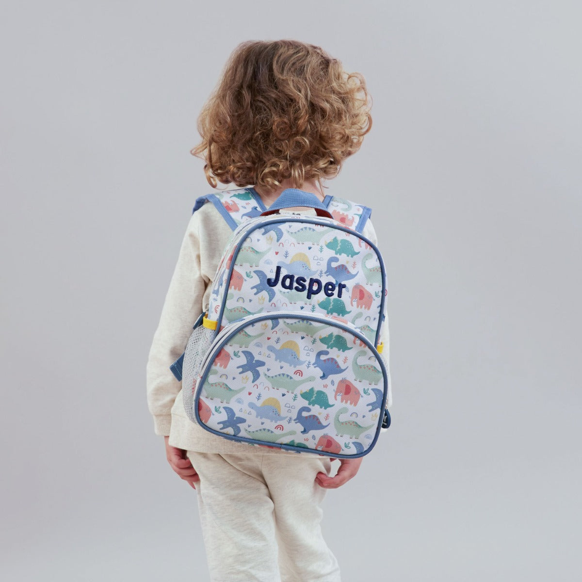 Personalised Colourful Dinosaur Print Mini Backpack