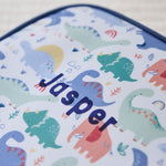 Personalised Colourful Dinosaur Print Lunch Bag