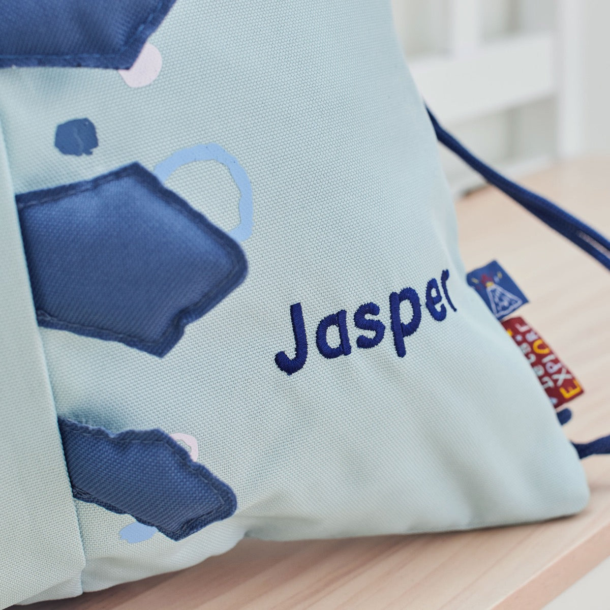 Personalised Colourful Dinosaur Print Drawstring Bag
