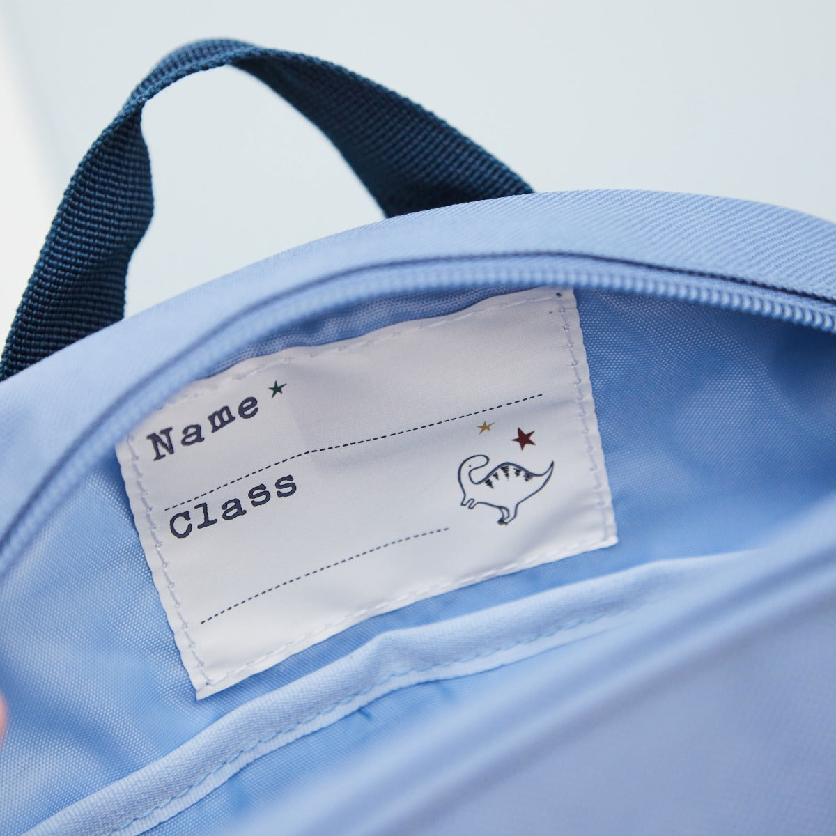 Personalised Blue Dinosaur Medium Backpack