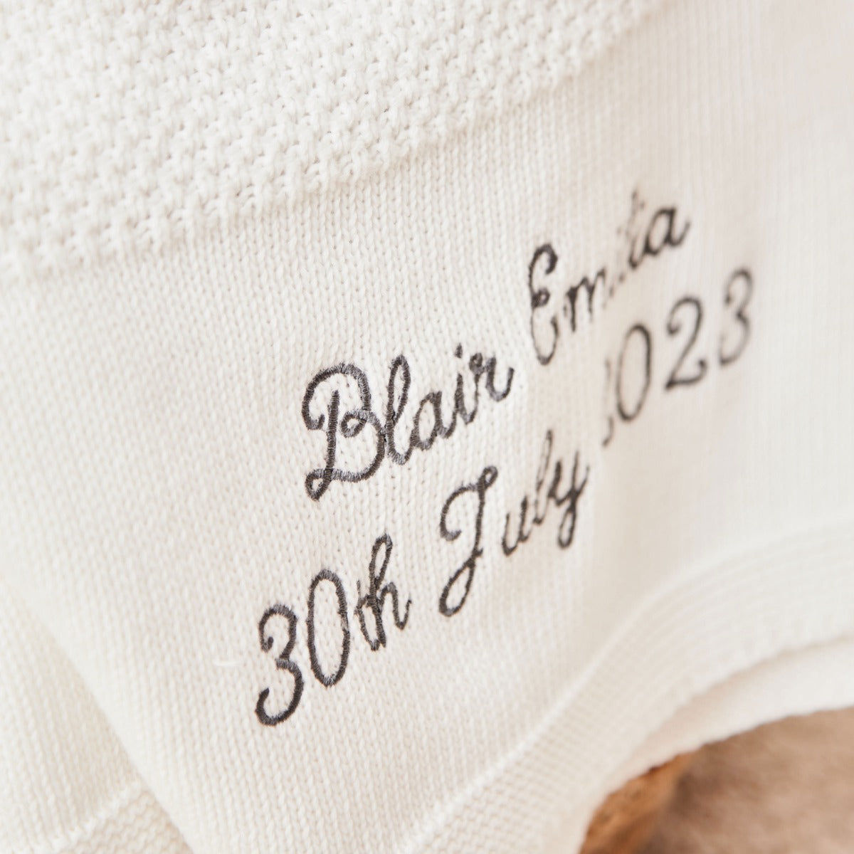 Personalised Ivory Cotton Baby Shawl