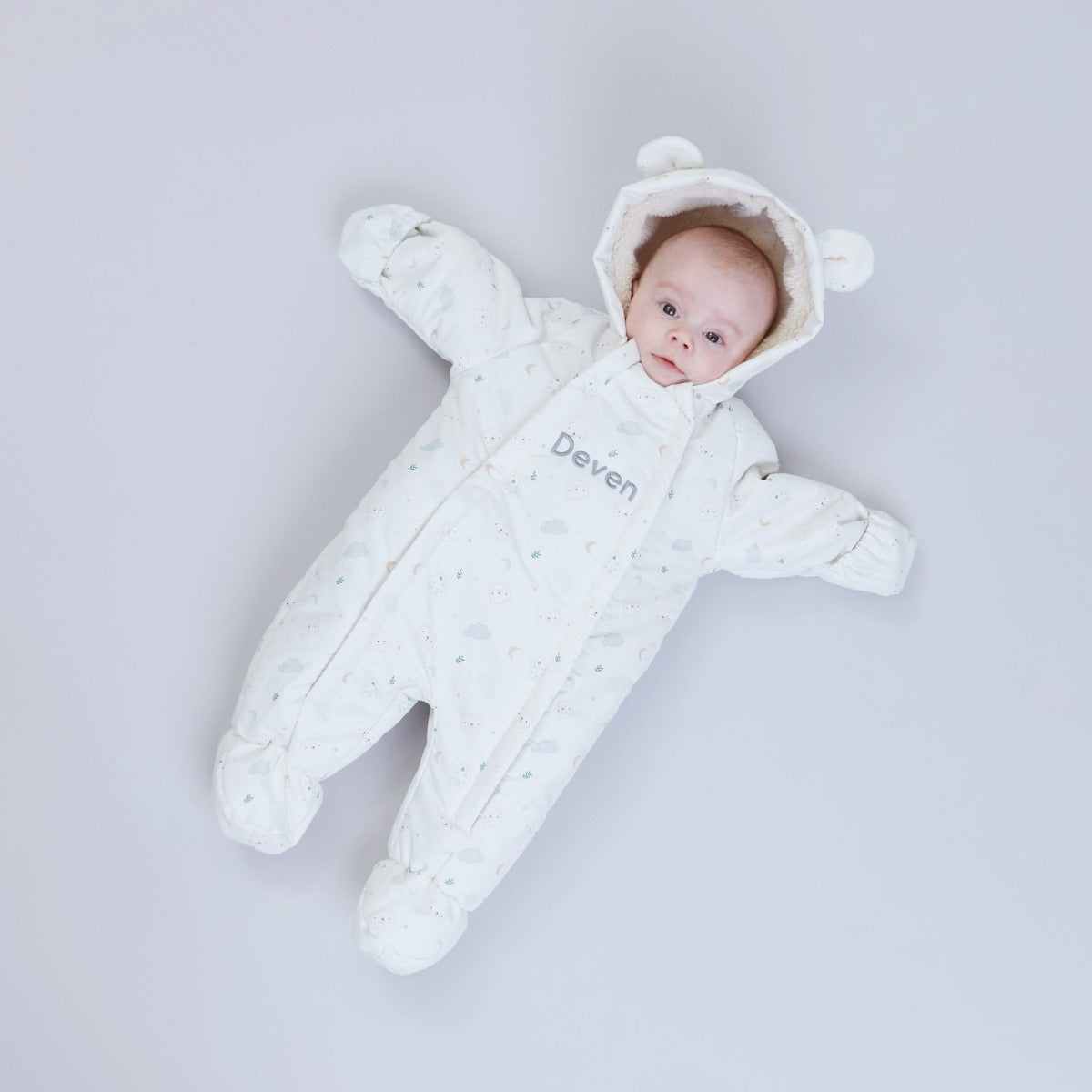 Personalised Ivory Little Bear Snowsuit