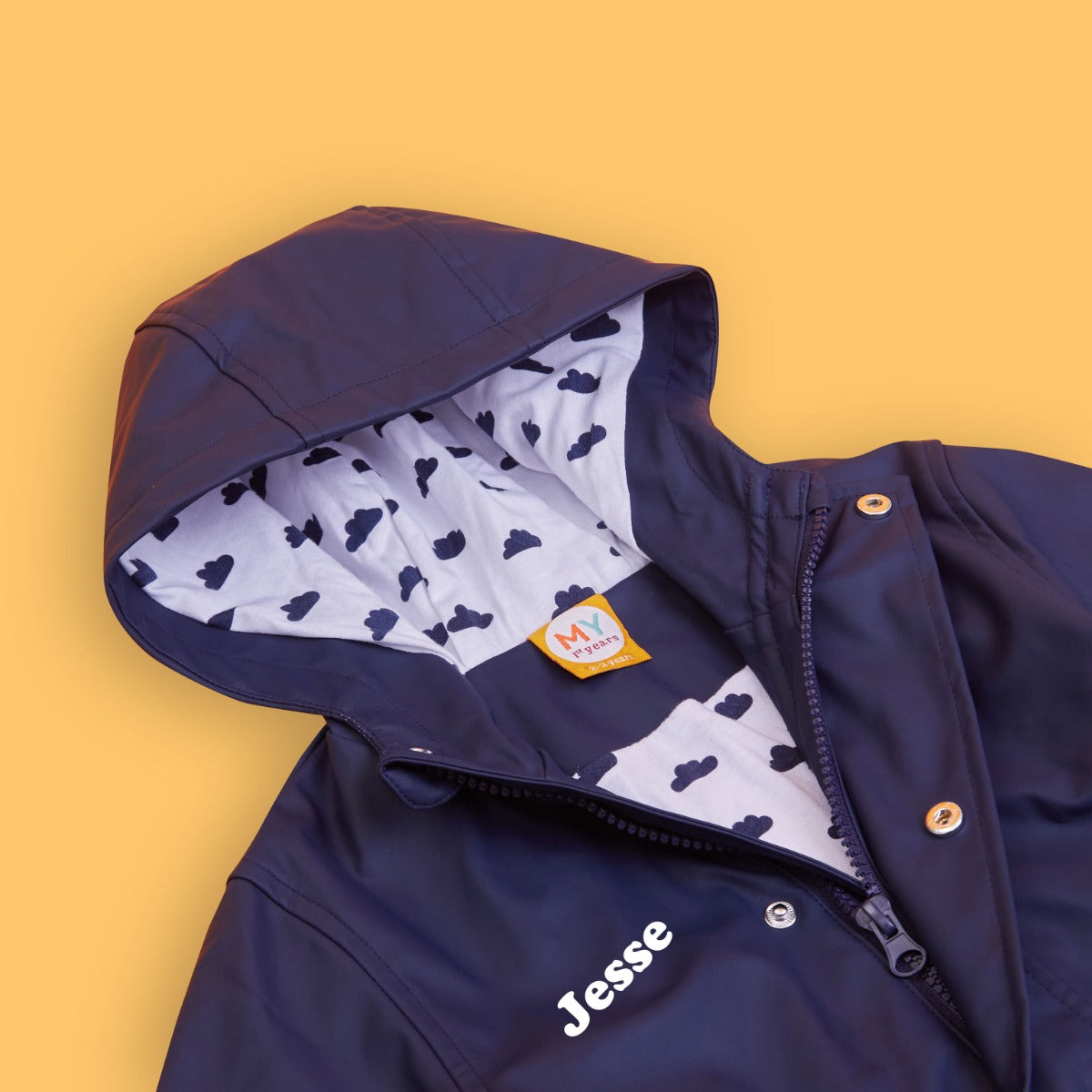 Personalised Navy Raincoat