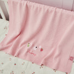 Personalised Fruit Floral Pink Knitted Shawl 