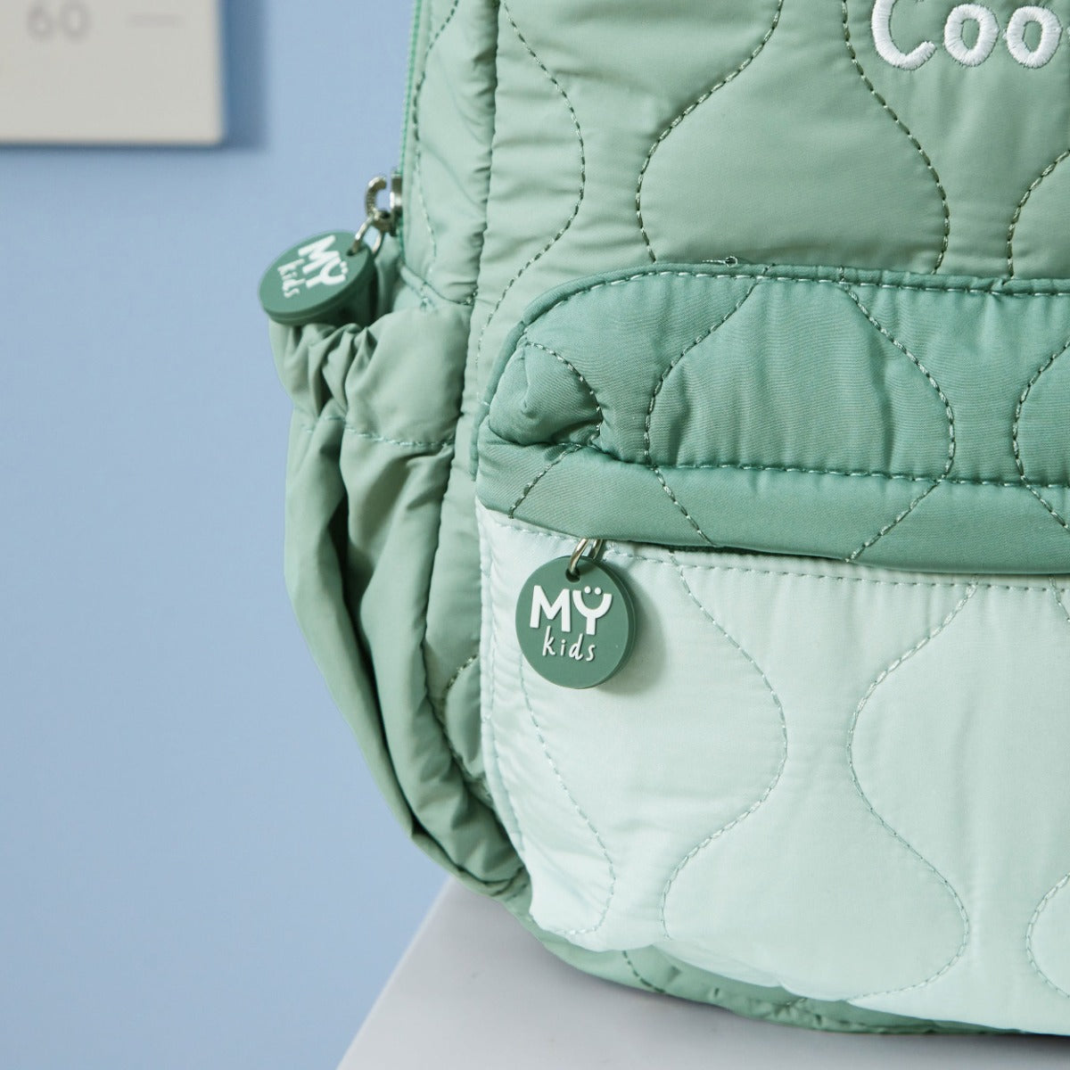 Personalised Sage Quilted Tractor Backpack