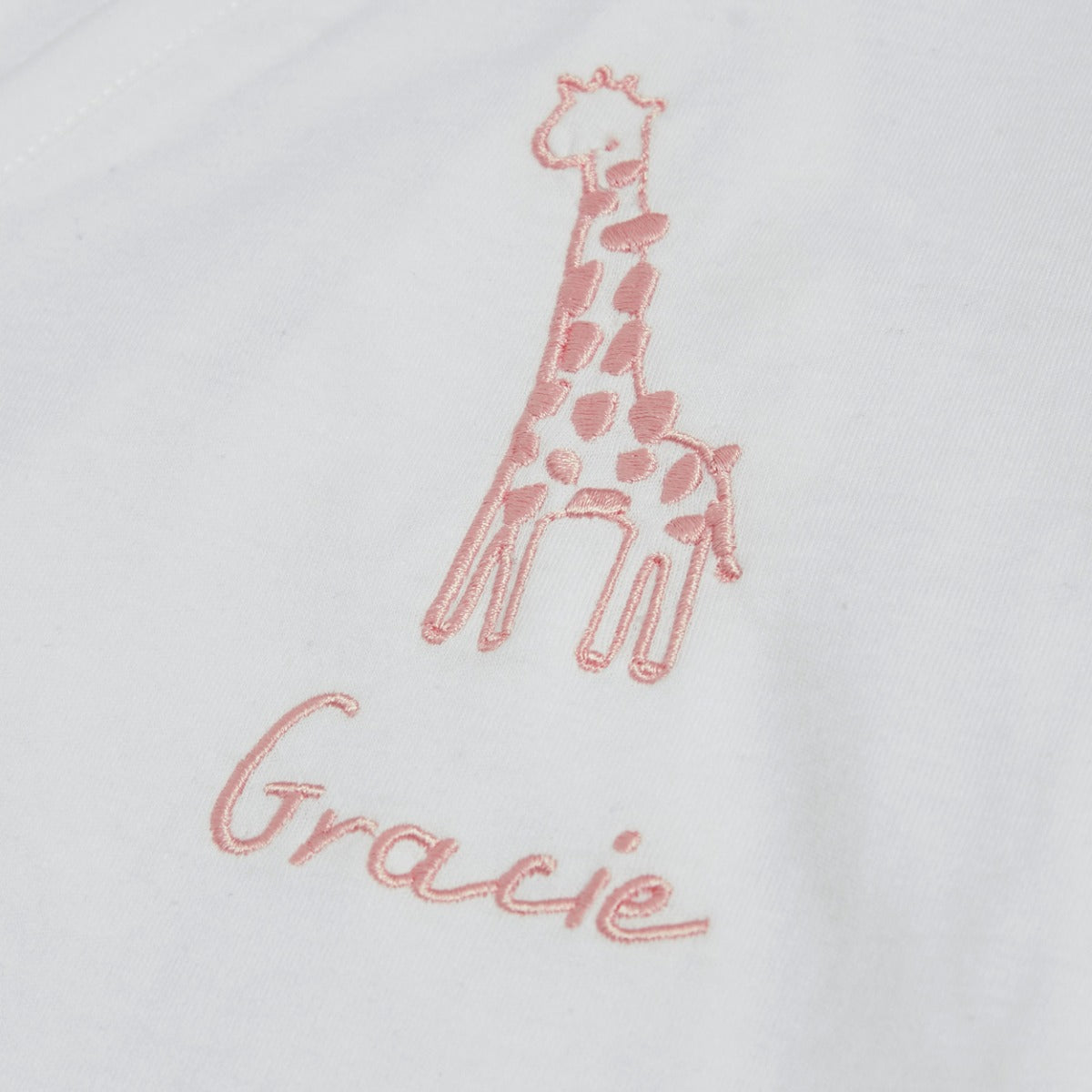 Personalised Pink Giraffe Wrap Sleepsuit & Hat Baby Set
