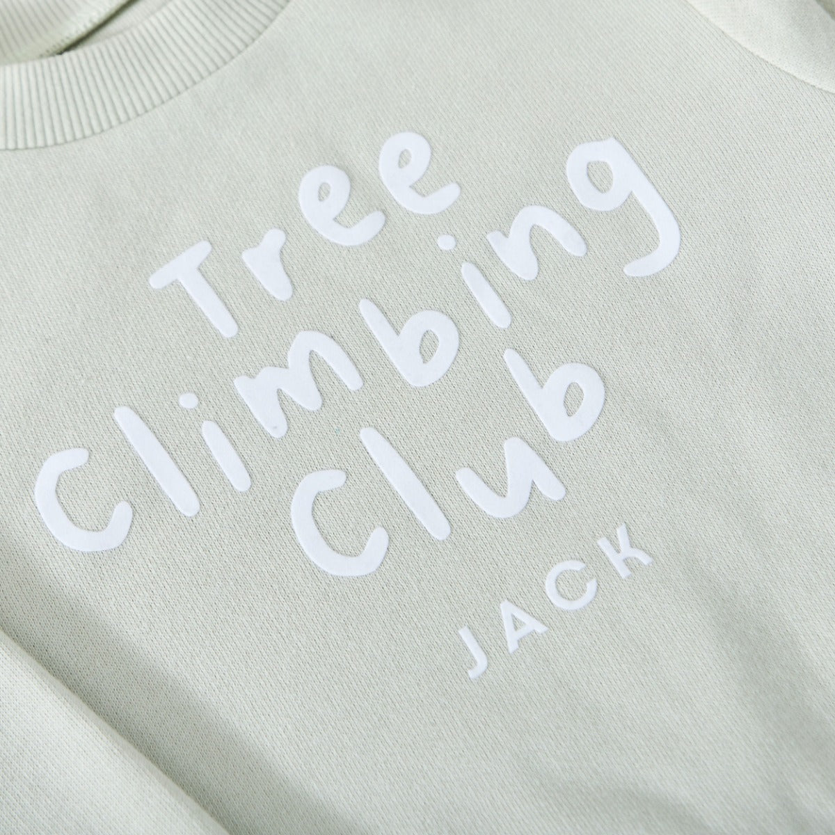 Personalised Tree Climbing Club Sage Sweatshirt