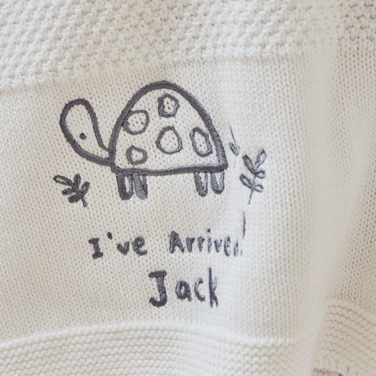 Personalised Cuddle Club Tortoise Ivory Knitted Shawl