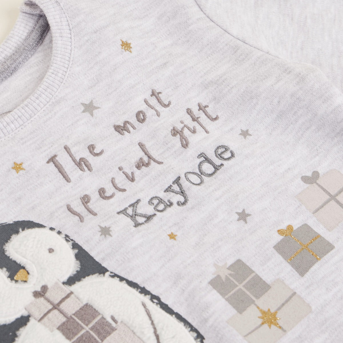 Personalised Christmas Penguin Pyjama Set