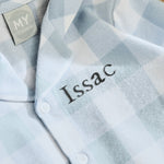 Personalised Traditional Blue Checkered Pyjama Set