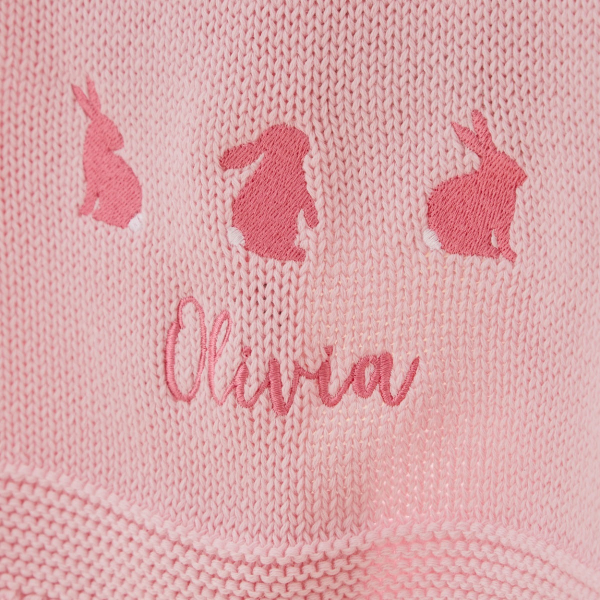 Personalised Pink Bunny Baby Shawl 