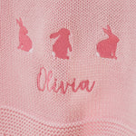 Personalised Pink Bunny Baby Shawl 