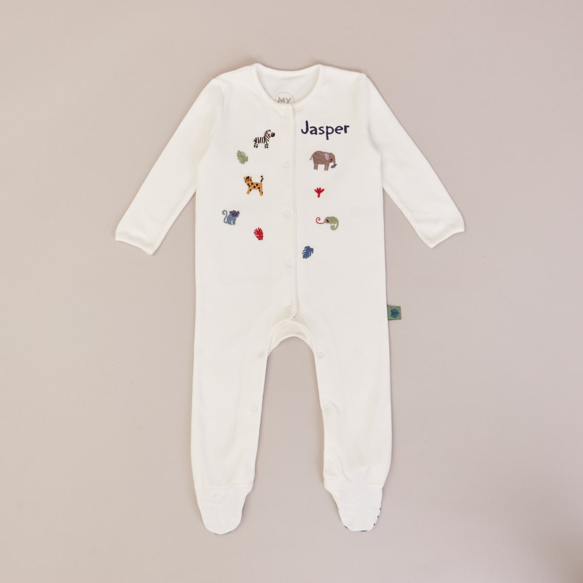 Personalised Safari Animal Sleepsuit