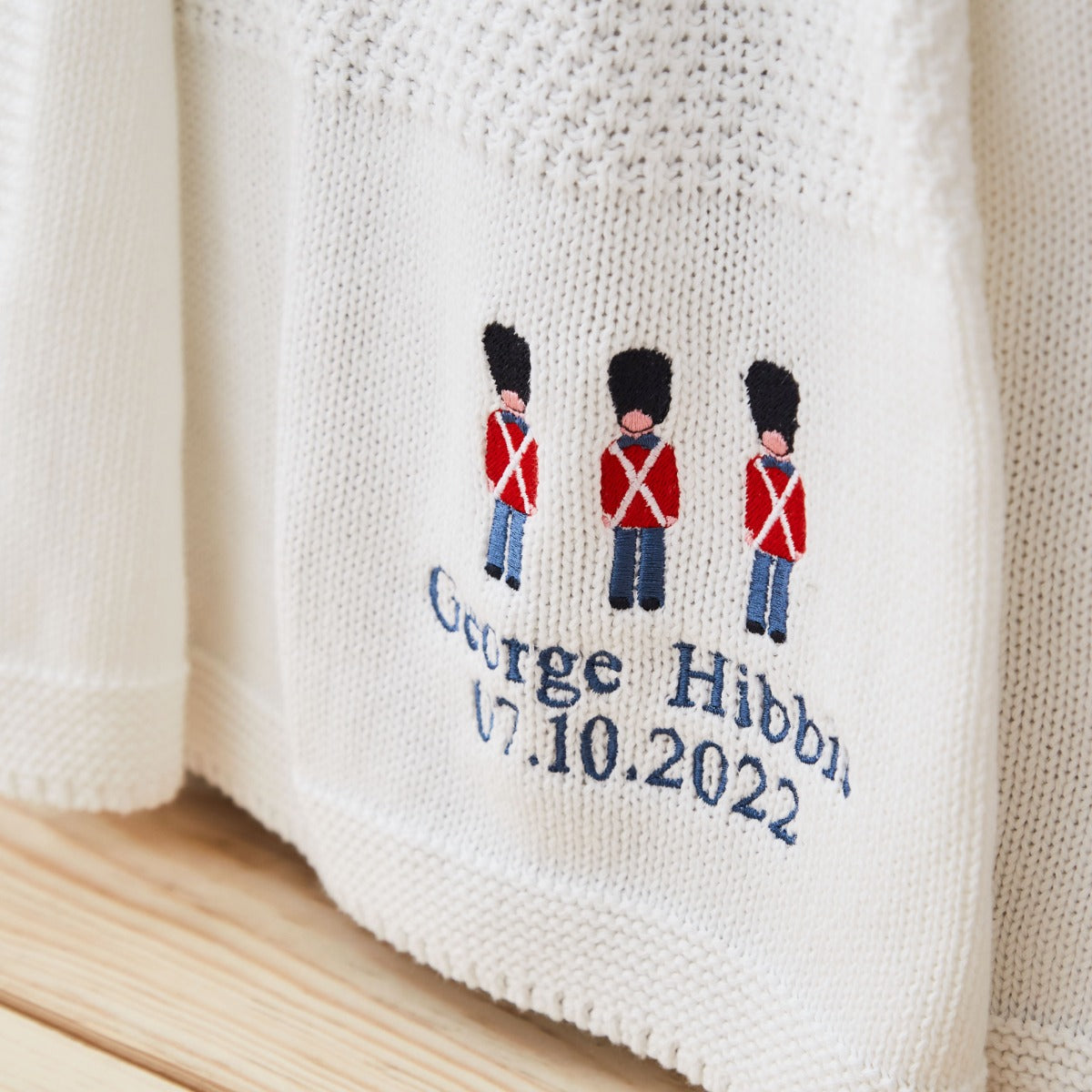 Personalised White London Design Baby Shawl