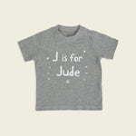 Personalised Grey Initial Design T-Shirt