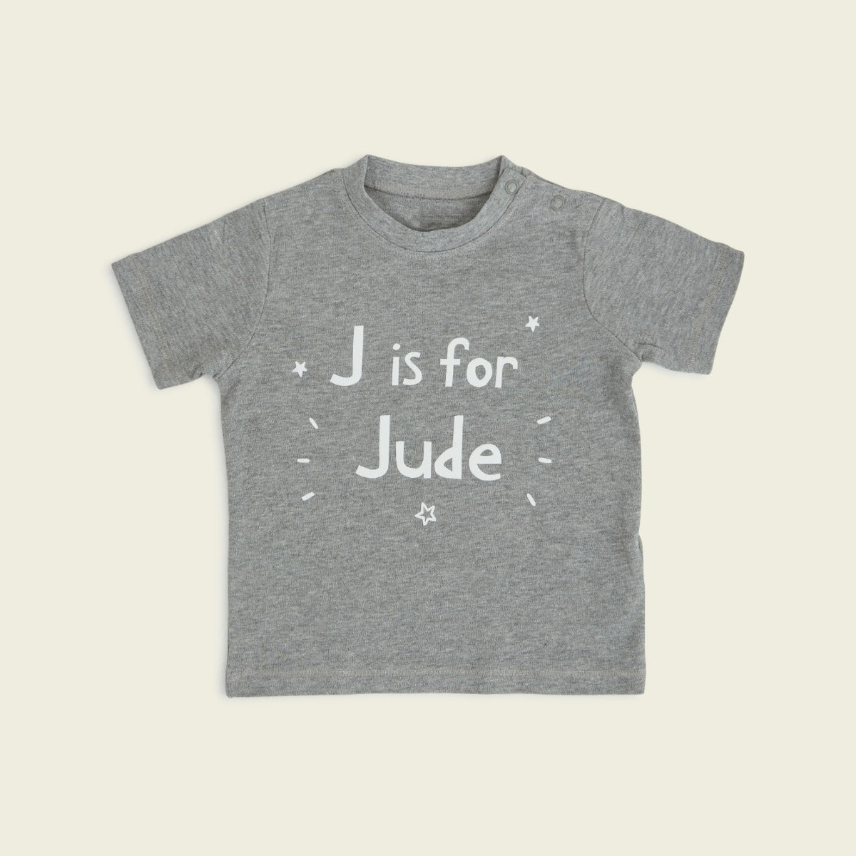 Personalised Grey Initial Design T-Shirt