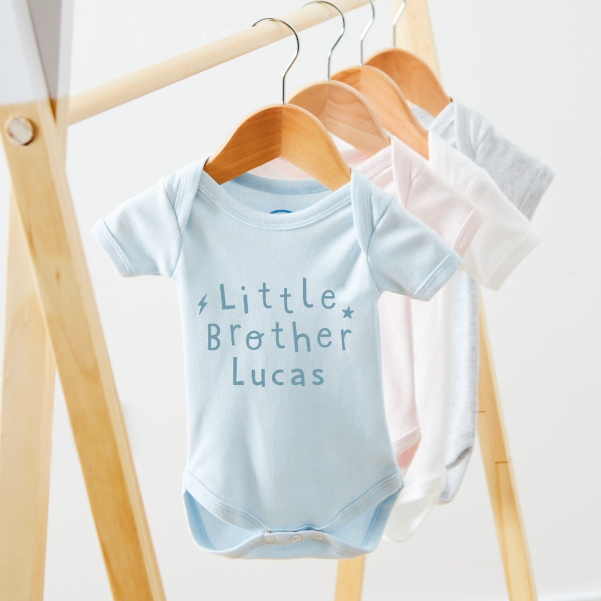 Personalised Blue Little Brother Bodysuit