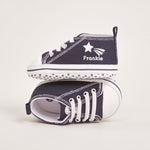Personalised Navy Star Design High Top Shoes
