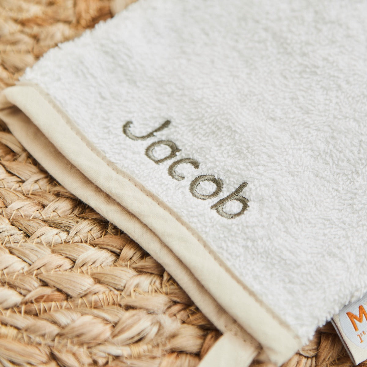 Personalised Ivory Cotton Bath Towelling Mitt