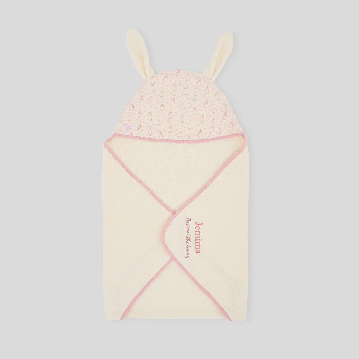 Personalised Cream Flopsy Bunny Hooded Towel