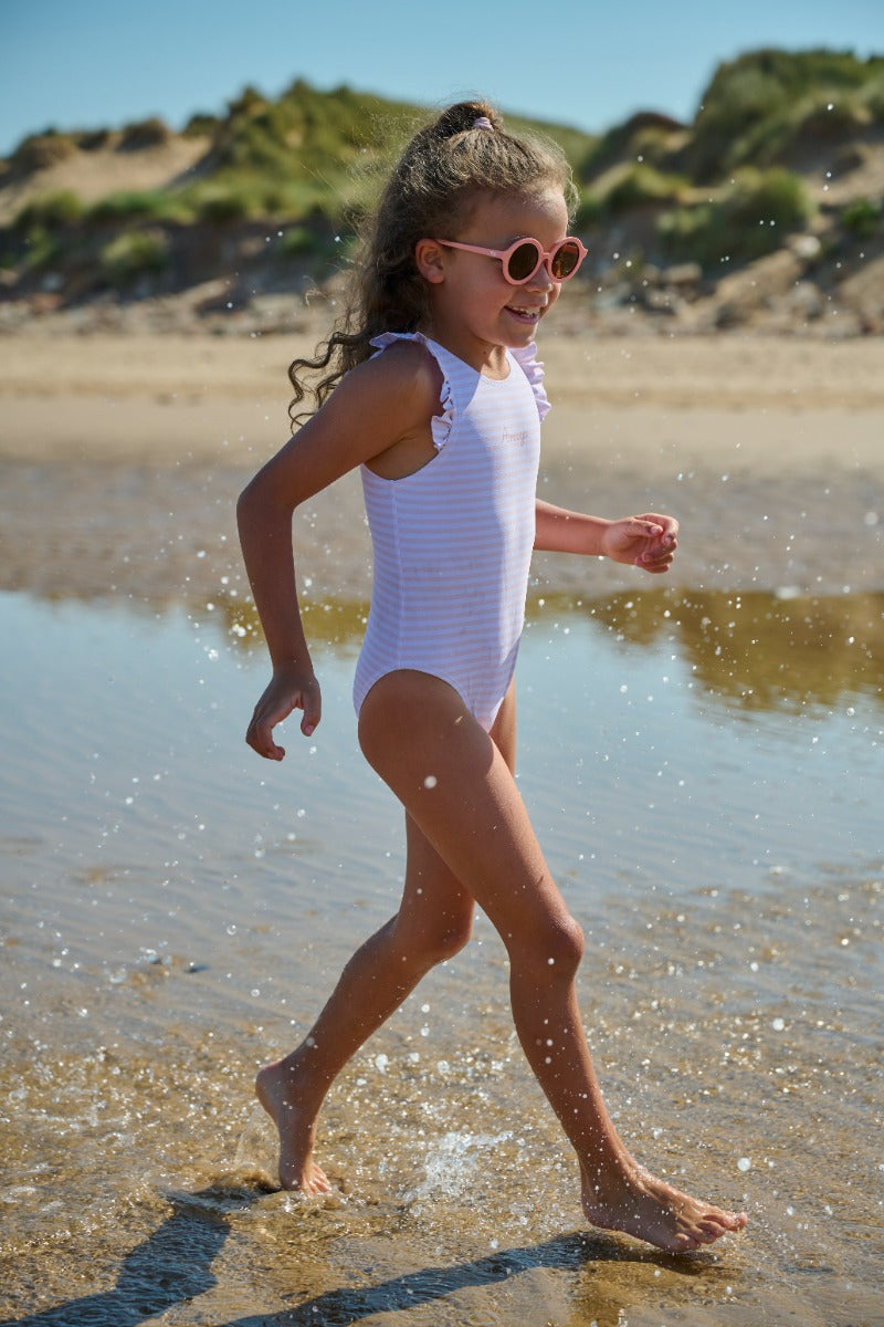 Personalised Pink Striped Swimming Costume