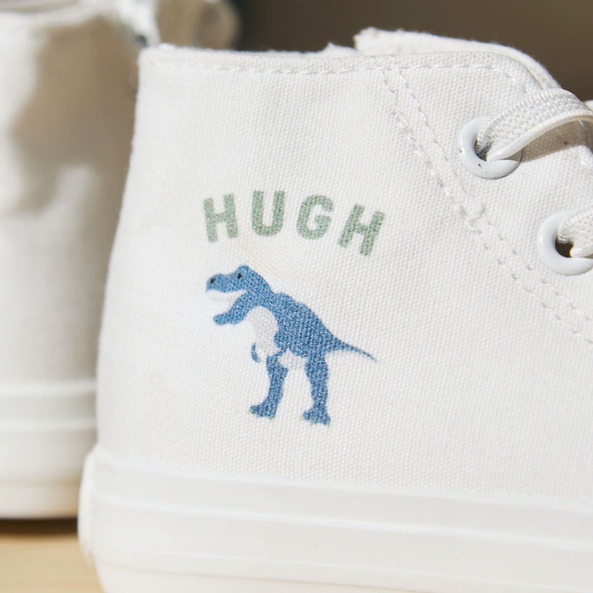 Personalised Natural History Museum™ Ivory Dino High Top Trainers 