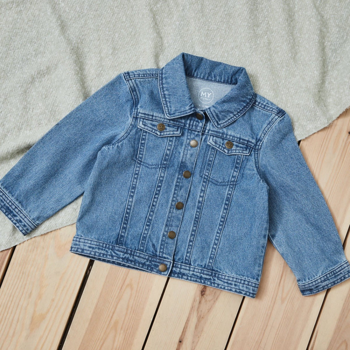 Personalised Natural History Museum™ Mini Beasts Wreath Denim Jacket