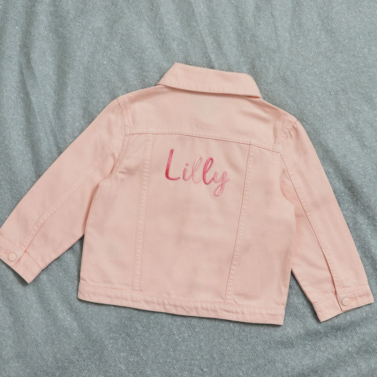 Personalised Pink Name Pink Denim Jacket 