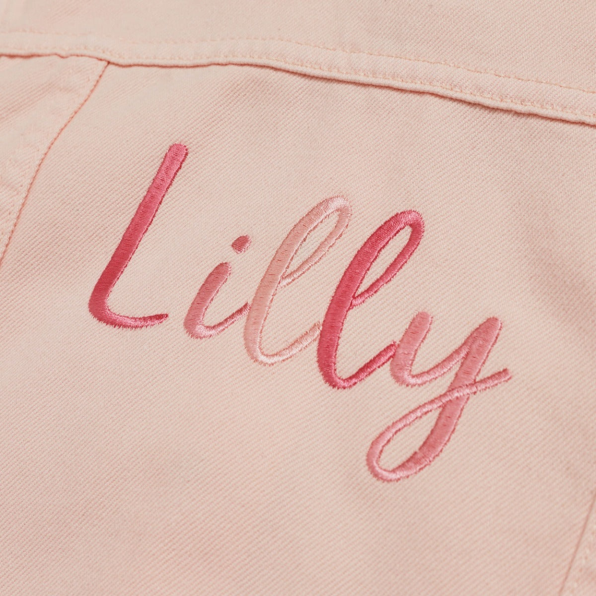 Personalised Pink Name Pink Denim Jacket 