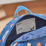 Personalised Navy Safari Print Medium Backpack