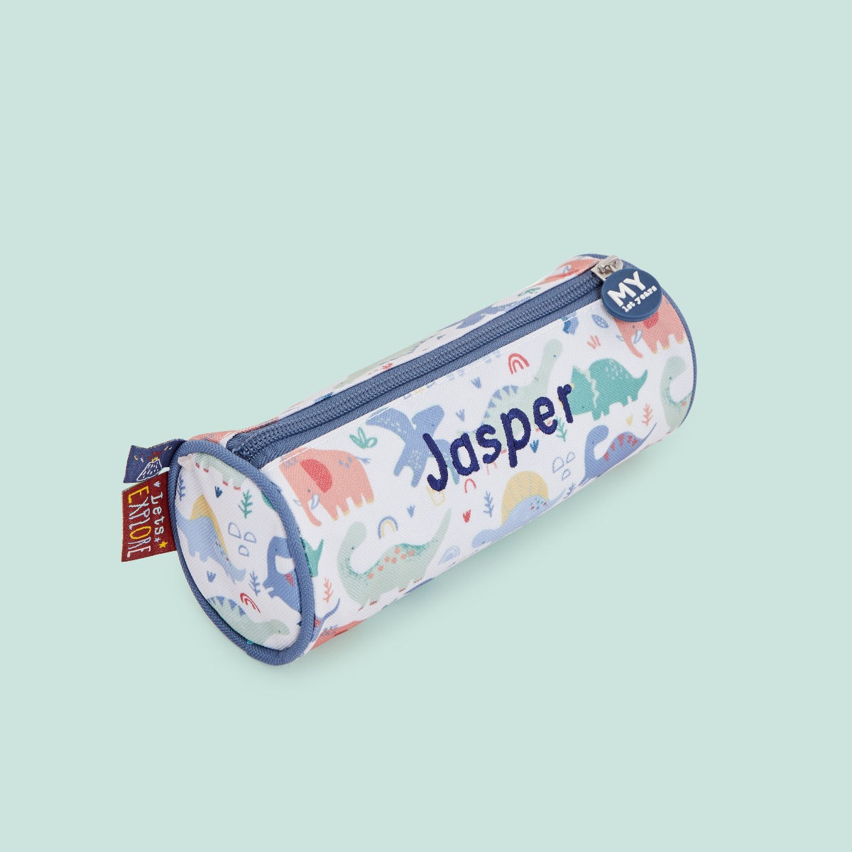 Personalised Blue Dinosaur Pencil Case