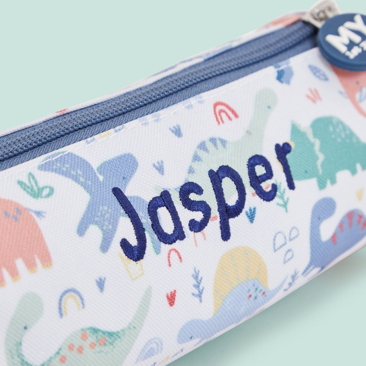 Personalised Blue Dinosaur Pencil Case