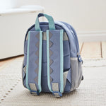 Personalised Blue Dinosaur Face Mini Backpack